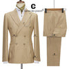 Cenne Des Graoom  Italian Designer Elegant Suits for Men Double-Breasted Slim Fit Casual Jacket Pants with 2 Patch Pockets