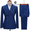 Cenne Des Graoom  Italian Designer Elegant Suits for Men Double-Breasted Slim Fit Casual Jacket Pants with 2 Patch Pockets
