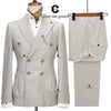 Cenne Des Graoom  Italian Designer Elegant Suits for Men Double-Breasted Slim Fit Casual Jacket Pants with 2 Patch Pockets