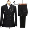 Cenne Des Graoom  Italian Designer Elegant Suits for Men Double-Breasted Slim Fit Casual Jacket Pants with 2 Patch Pockets