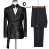 Cenne Des Graoom   Men's Suit Tuxedo for Wedding Double Breasted Shiny Jacket 2 Pieces with Belt Slim Fit Costume Homme