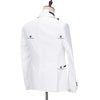 Cenne Des Graoom  Tuxedo Suits for Men Peak Lapel Slim Fit Black and White Solid One Button Elegant Wedding Party Evening
