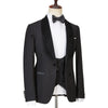Cenne Des Graoom  Men Suits Black Velvet Lapel Prom Tuxedo 3 Pieces Set Single Breasted For Wedding Banquet Dinner Party Male