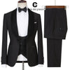 Cenne Des Graoom  Men Suits Black Velvet Lapel Prom Tuxedo 3 Pieces Set Single Breasted For Wedding Banquet Dinner Party Male