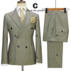 Cenne Des Graoom  Vintage Suits for Men Houndstooth Pattern Double Breasted 6 Button Jacket and Trousers 2 Pcs Set Classic