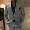Check Houndstooth Casual Men Suits for Groomsmen with Peaked Lapel 2 Piece Wedding Tuxedo Custom Plaid Man  Jacket Pants