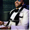 Classic Ivory Jacquard Men Wedding Tuxedo Slim Fit Groom Floral Formal Man Suits Business Blazer Terno Masculino Costume Homme