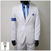 Classic  MJ Michael Jackson Smooth Criminal Classic White Stripe Skinny Party Casual Suit FULL Outfit