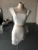 DEAT   Summer White Lace Hollow Out Bandage Bodycon Slash Neck Short Top Mini Skirt Two Piece Set Women Outfits MI629