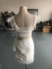 DEAT   Summer White Lace Hollow Out Bandage Bodycon Slash Neck Short Top Mini Skirt Two Piece Set Women Outfits MI629