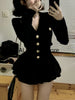 Elegant Dress 2 Piece Skirt Set Office Lady Casual French Knitted Top + Women Party Sexy Mini Skirt Korean  Autumn 2023