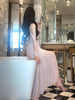 Elegant Wedding Evening Party Midi Dresses for Women 2024 Summer New Spliced Mesh French Sexy Sleeveless Pink Female Clothing