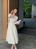 Elegant White Casual Midi Dress Women Summer Spaghetti Strap Vintage A-Line Party Vestidos Femme Prom Robe Clothes New