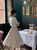 Elegant White Casual Midi Dress Women Summer Spaghetti Strap Vintage A-Line Party Vestidos Femme Prom Robe Clothes New