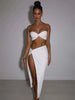 Fantoye Sexy Strapless Slim Fit Patchwork Backless Sleeveless Women Dress Solid High Waist   Dress Female Summer