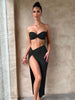 Fantoye Sexy Strapless Slim Fit Patchwork Backless Sleeveless Women Dress Solid High Waist   Dress Female Summer