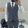 Blazer  Vest Pants Mens Business Suit Ensembles Homme Slim Tuxedo Formal Evening Dinner Wedding Groom Stripe 3Pces set