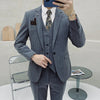 Blazer  Vest Pants Mens Business Suit Ensembles Homme Slim Tuxedo Formal Evening Dinner Wedding Groom Stripe 3Pces set
