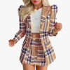 Long Sleeve Blazers And Skirts Two Piece Sets Women  Autumn Office Elegant Blazer Floral Skirt 2 Peice Sets