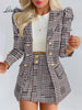 Long Sleeve Blazers And Skirts Two Piece Sets Women  Autumn Office Elegant Blazer Floral Skirt 2 Peice Sets