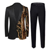 Men's Luxurious Sequin Suit 2-piece Black / Blue / Gold Classic Wedding Dance Party Stage Dress Men Blazer Jacket Pants