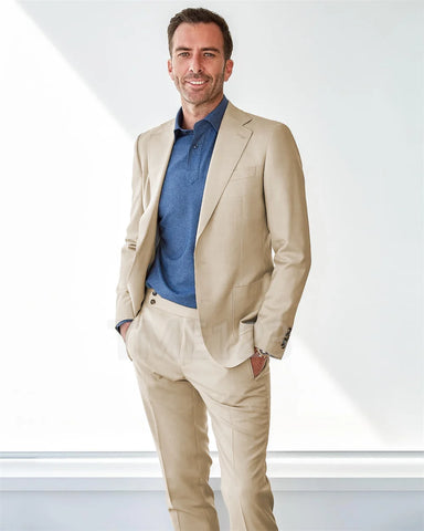 Formal Men Suit 2 pieces Slim Fit Single Breast Mens Suits Bespoke Groom Tuxedo Blazer for Wedding Prom Jacket Pants Terno