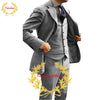 Formal Men's Suit Three Piece Business Herringbone Wool Blazer Pants Vest Wedding Tuxedo Male Jacket Set