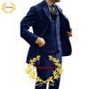Formal Men's Suit Three Piece Business Herringbone Wool Blazer Pants Vest Wedding Tuxedo Male Jacket Set