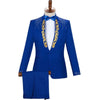 Gold Embroidery Suit Men Stand Collar Diamond Mens Blazer with Pants Wedding Groom Tuxedo Suits Stage Singer Party Costume Homme