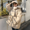 Women White Duck Down Coat Winter Female Scarf OverSize Jackets Round Neck Loose Thicken Parkas Warm Outwear