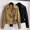 Spring Autumn Women Jacket Causal Windbreaker Famale Basic Jackets Short Coats Double breasted Ladies Outwear Tops K314