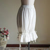 Women Renaissance Vintage Bloomers Ruffles Lace Hem Bow Lantern Pumpkin Pants Solid Color Elastic Bubble Safety Under Pants