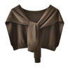 Korean Woman's Neck Guard Fake Collar Scarve Cashmere Warm Knitted Shawl Winter Wool Blouse Shoulders Cape Knotted Scarf Q36