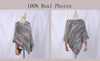Genuine Rabbit Fur Knitted Natural Fur Poncho Wrap Coat Shawl Lady Scarf Natural Fur Wedding Party Cape