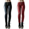 Steampunk Women Faux Leather Cosplay Pants Carnival Party Skinny Button Trousers Workout Leggings High Waist Girl Pants
