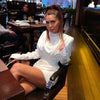 Autumn Winter Women Casual Bandage Dress Ruched Bodycon Solid Sexy Slit Flare Long Sleeve Night Party Mini Vestidos
