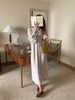 Women Autumn Beige Long Loose Lace Dress V Neck Straight Full Sleeve Pullover Maxi Dresses Female