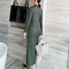 Tianpei Pleats Spring Autumn Winter Women Long Sleeve Comfortable Dress Korean Style Casual Designer Clothes