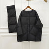 Women White Duck Down Coat Winter Female Scarf OverSize Jackets Round Neck Loose Thicken Parkas Warm Outwear