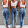 Belted High Waist Skinny Jeans Women Loose Stretch Denim Long Pants Skinny Jeans Women Stretch Denim Long Pants