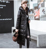 Winter Down Cotton Jackets Women's Clothing Long Parkas Slim Hooded Warm Winter Coats Female Black Overcoats V1162