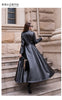 Maxi Fit and Flare Leather Trench Coat for Women Spring Long Designer Clothing Women Long Sleeve Lapel