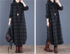 Spring Autumn Woman Dress Vintage Loose Cotton Long Dress Vestidos Robe D Ete Femme Literary Plaid Shirt Dress