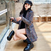 Spring Autumn Small Fragrance Wind Temperament Plaid Tweed Jacket Women Mid-length All-match Woolen Coat