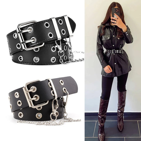 Unisex Jeans Belt Punk Gothic Belts For Women Men Waist Corset Cinturon Mujer Chain Ketting Riem Cummerbunds Cintos