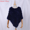 Genuine Rabbit Fur Knitted Natural Fur Poncho Wrap Coat Shawl Lady Scarf Natural Fur Wedding Party Cape
