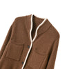 100%Pure Wool Sweater Autumn/Winter Women's Stand-up Collar Cardigan Casual Knit Tops Korean Female Jacket