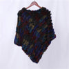 Genuine Rabbit Fur Knitted Natural Fur Poncho Wrap Coat Shawl Lady Scarf Natural Fur Wedding Party Cape