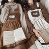 Autumn Winter Girls Vintage Sweet Lolita Jsk Dress Women Cute Bear Embroidery Plush Pocket Loose Corduroy Party Strap Dresses