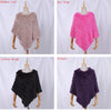 Genuine Rabbit Fur Knitted Natural Fur Poncho Wrap Coat Shawl Lady Scarf Natural Fur Wedding Party Cape